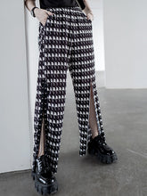 Women Printed Lace Elastic High Waist Retro Wide Leg Casual Pants